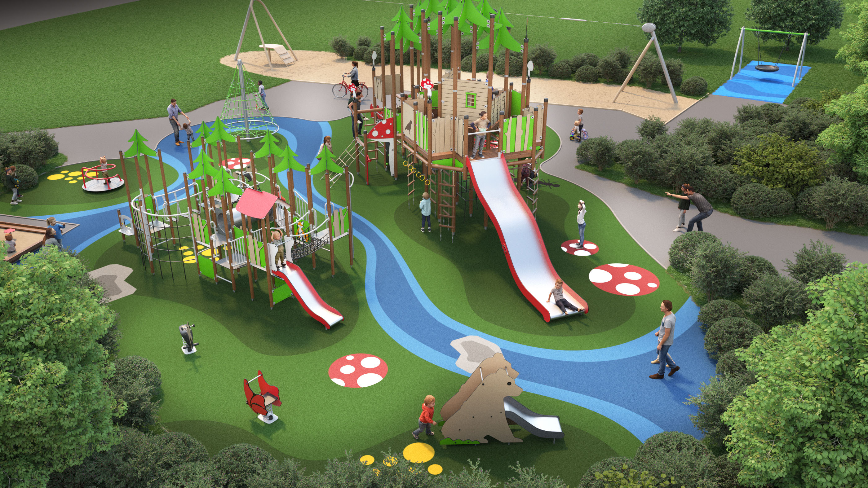 Custom design playground with forest theme.